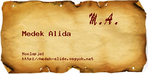 Medek Alida névjegykártya